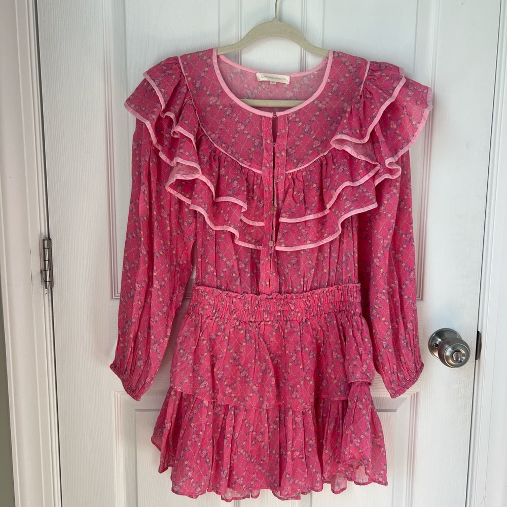 LoveShackFancy Pink Floral Dress